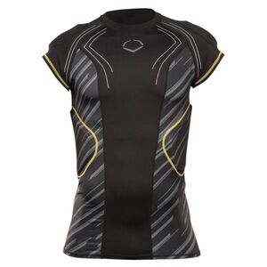 NWT EVOSHIELD CustomTech EvoAlpha Football Rib Shirt Black Grey